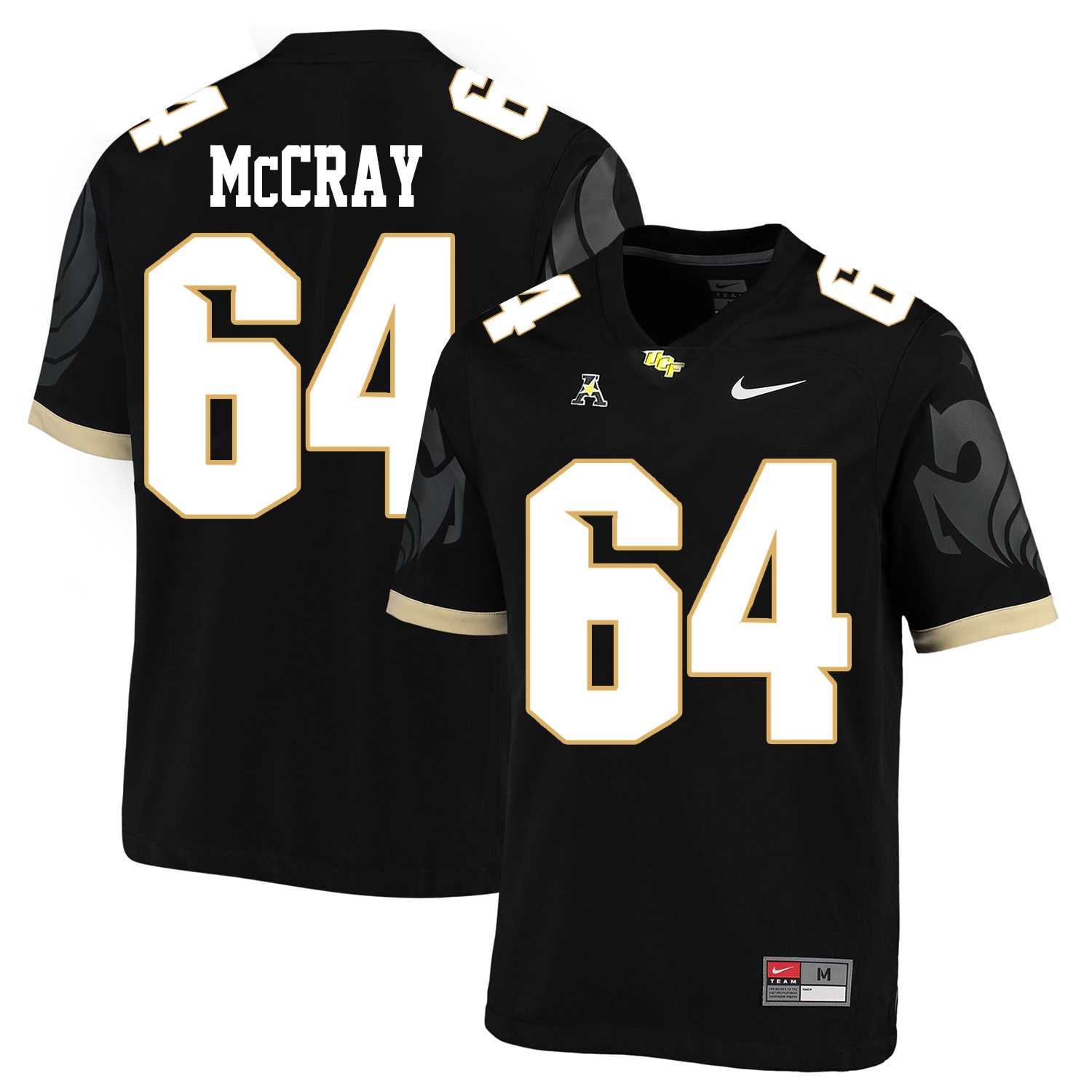 UCF Knights #64 Justin McCray Black College Football Jersey